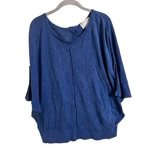 BUILD Blue Oversized Dolman Short Sleeve Shirt